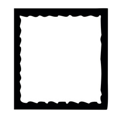 Fototapeta premium Bold Black Decorative Frame with a Wavy Edge A Simple Yet Elegant Square Border for Various Design Projects
