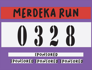 Bib number running for charity merdeka run events