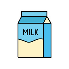 Milk Dairy Lineal Color Icon: Food and Drink