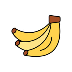 Banana Fruit Lineal Color Icon: Healthy Food and Fresh Produce