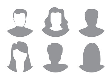 profile id male female grey vector design