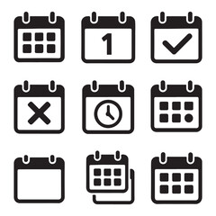 Calendar icon set. calendar icons for app, website, vector 