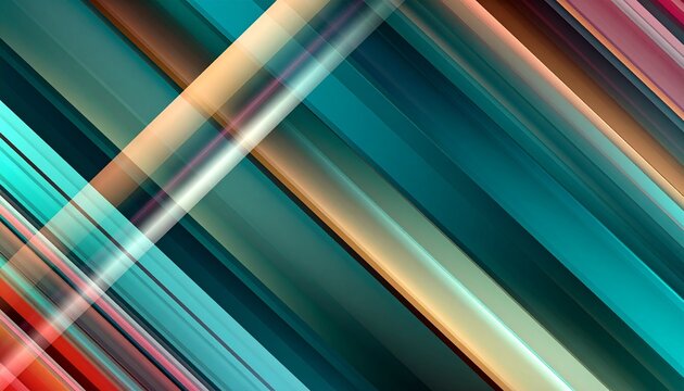 Abstract diagonal lines, vibrant color streaks, dynamic motion blur effect, intersecting patterns.