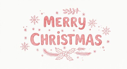 Cute Christmas Illustration with Berries and Red Accents