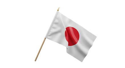 Japanese flag waving isolated on transparent background, a symbol of japans national identity, culture, and tradition, perfect for patriotic celebrations and political events