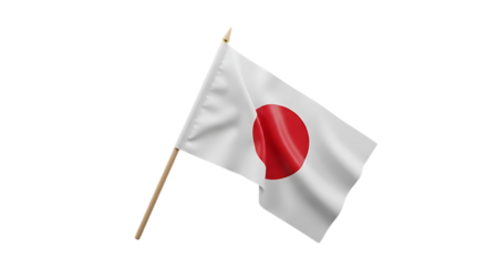 Japanese flag waving isolated on transparent background, a symbol of japans national identity, culture, and tradition, perfect for patriotic celebrations and political events