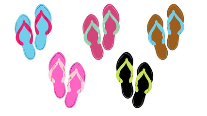 Colorful Flip-Flops vibrant display of stylish flip-flops, perfect for the season of sun and surf, offering a burst of color and summer vibes.