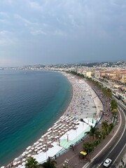 view of Nice city, aerial view of the Mediterranean sea