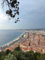 view of Nice city, aerial view of the Mediterranean sea
