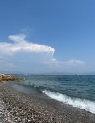 beach and sea in summer,France ,view of the Mediterranean sea