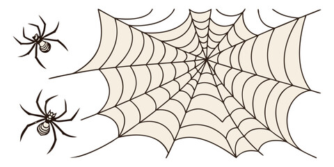 Spider web. Cobweb scary frames. Realistic arachnid net borders. Spooky Halloween background. Isolated gothic decorative elements set. Vector sticky tangled lines hanging in