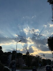 sunset in the city