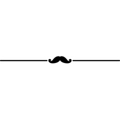 A simple black mustache line divider graphic element for design and decoration.