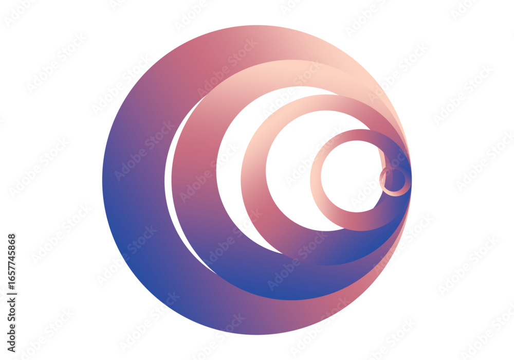 Fototapete vector illustration of abstract rings or donuts with multicolored gradations, which form swirling an
