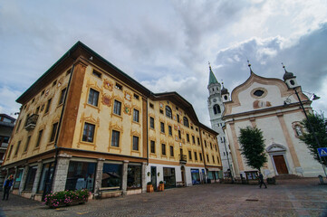 atmospheric old house and flowers, Cortina d'Ampezzo, Italy