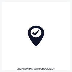 Location Pin with Check Icon