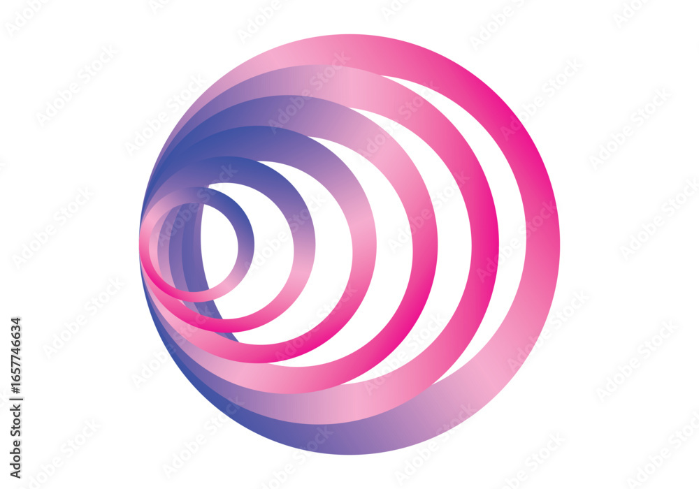 Fototapete vector illustration of abstract rings or donuts with multicolored gradations, which form swirling an