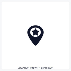 Location Pin with Star Icon