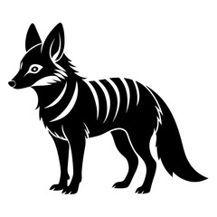 Aardwolf vector clean black silhouette design white background
