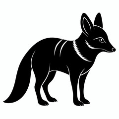 Aardwolf vector clean black silhouette design white background