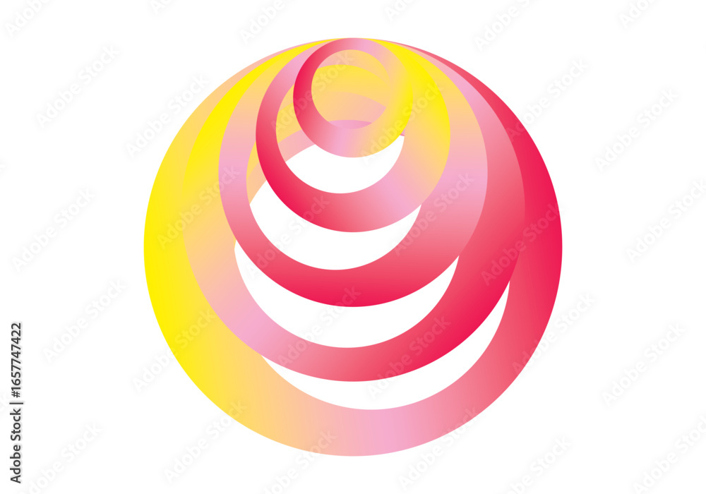 Fototapete vector illustration of abstract rings or donuts with multicolored gradations, which form swirling an