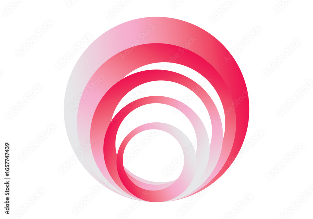Fototapete vector illustration of abstract rings or donuts with multicolored gradations, which form swirling an