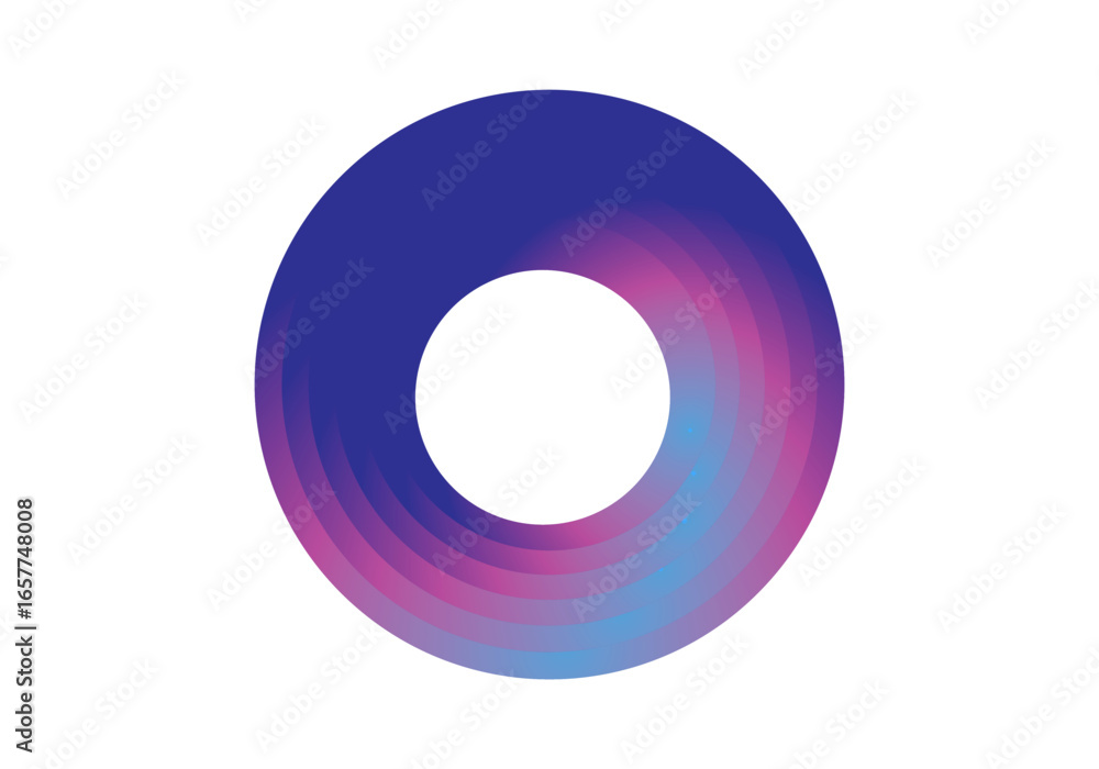 Fototapete vector illustration of abstract rings or donuts with multicolored gradations, which form swirling an