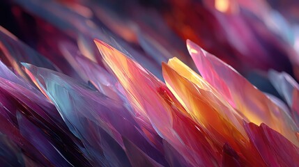 Futuristic 3D wallpaper featuring abstract floating shards and ribbons with vibrant colors and dynamic lighting, perfect for digital art, gaming, and tech-themed backgrounds.