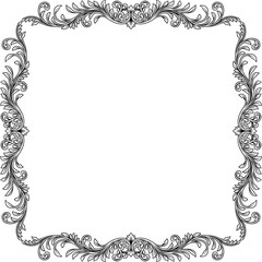Filigree Heraldic Crest Motif Floral Pattern Frame