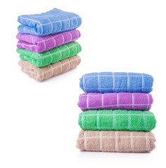 stack of colorful towels
