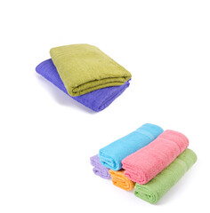 stack of colorful towels