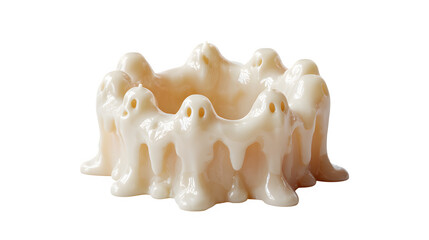 Whimsical ghost-shaped candle creates a charming and festive atmosphere for any occasion isolated on white background 