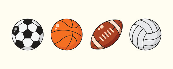 Set of balls vector illustration