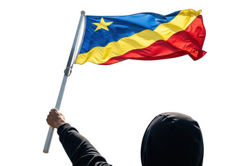 Democratic republic of congo flag waving on pole isolated on transparent background