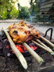 grilled chicken on the grill