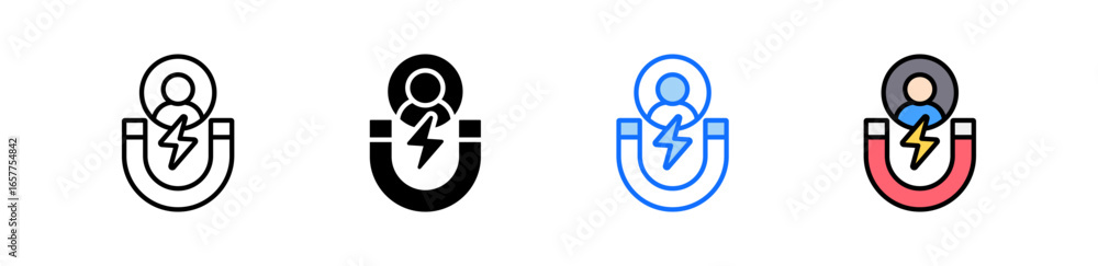 Poster lead generation icon set multiple style collection