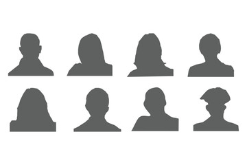 Simple Gray Avatar Icons Representing Male And Female Profiles. eps Minimalist Design With A Professional Touch