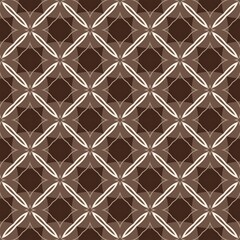 A stylish vintage seamless pattern with brown geometric floral tile decoration