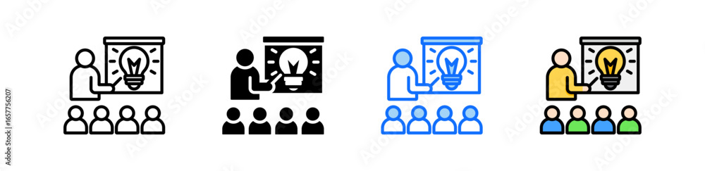 Poster pitching icon set multiple style collection