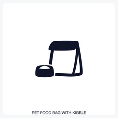 Pet Food Bag with Kibble Icon
