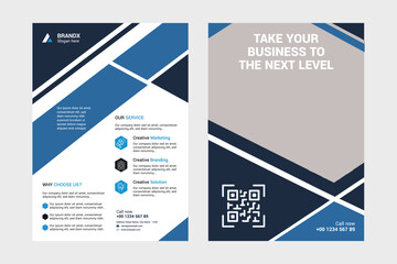 Business Flyer, A modern business flyer showcasing professional design and layout with an emphasis on clean lines, dynamic geometric shapes.
