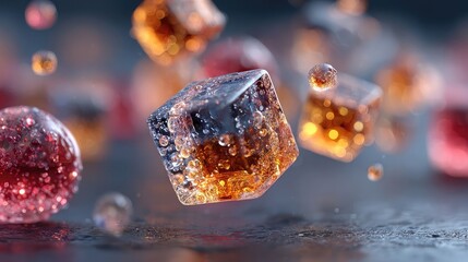 High-resolution 3D wallpaper displaying transparent cubes and spheres layered with glowing edges, designed for sleek and futuristic digital wallpapers and user interfaces.