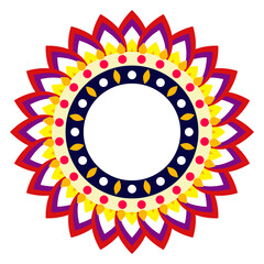 Red blue floral design festive element for background