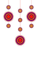 Purple and red hanging festive element for decoration 