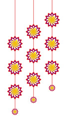 Festive colorful floral hanging elements for design decoration