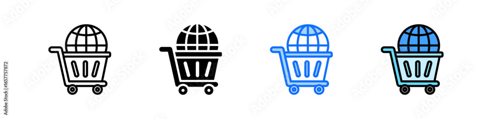 Poster ecommerce sales icon set multiple style collection