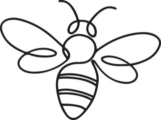 Cute little cartoon honey bee with funny wings flying on a white background