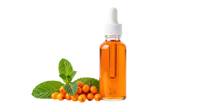 Isolated Sea Buckthorn Oil with Berries