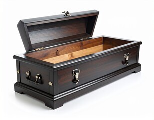 Haunted Coffin Burial Symbol Isolated on White