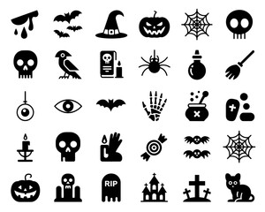 Fototapeta premium Collection of halloween themed icons
